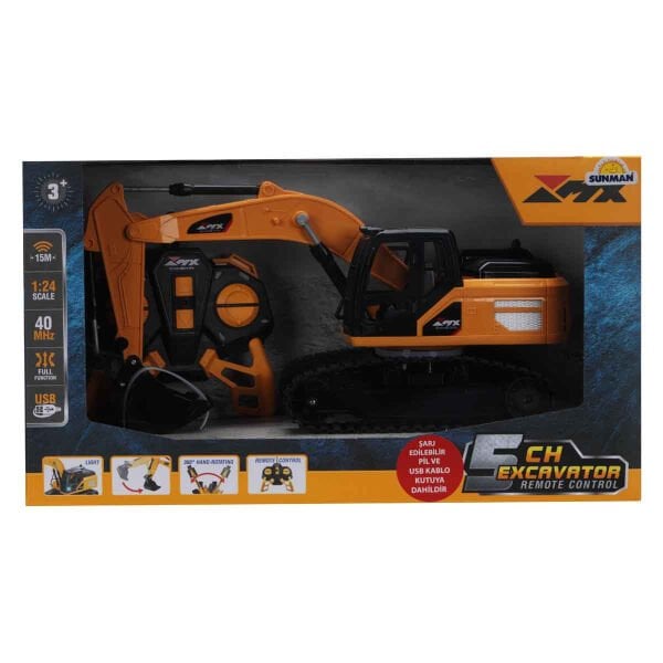 5085 SUN-RST-RC İŞ MAKİNESİ 1 18 EKSKAVATÖR FF IŞIK 5CH 3 7V USB 40 MHHZ