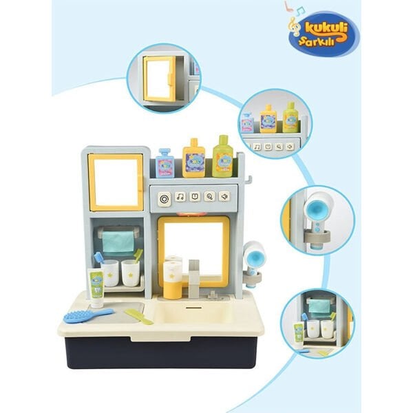 7041 EĞİTİCİ SESLİ MODERN BANYO LAVABO MAVİ 8