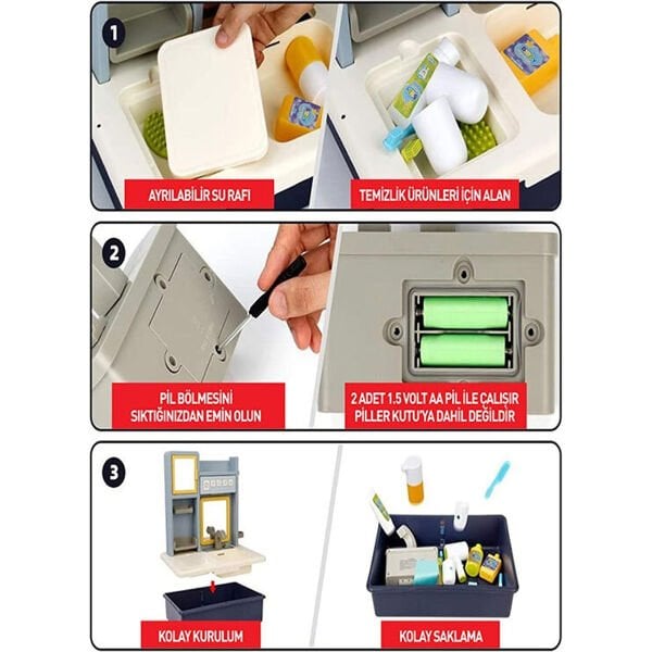 7041 EĞİTİCİ SESLİ MODERN BANYO LAVABO MAVİ 8