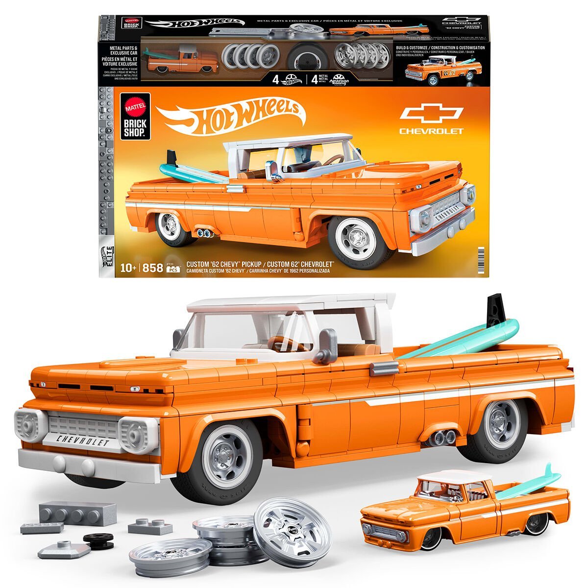 JFT20 Mattel Brick Shop H.W.Elite Serisi - Custom '62 Chevy Pickup 858 parça +10