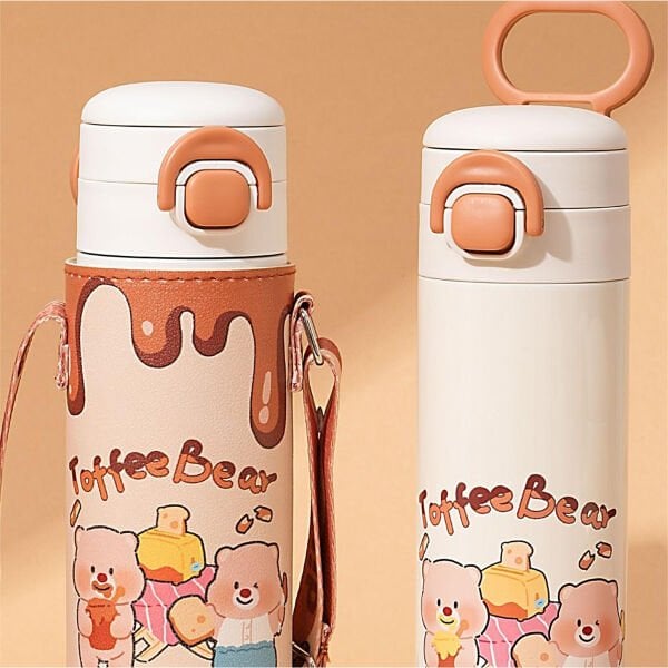 D9260 DILLER TOFFEE BEAR FİGÜRLÜ 520 ML PASLANMAZ ÇELİK TERMOS