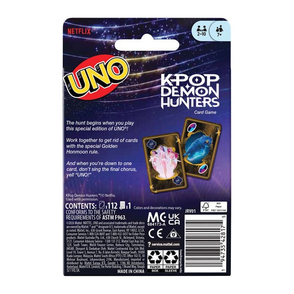 JRV01 UNO K-POP Demon Hunters Kartlar
