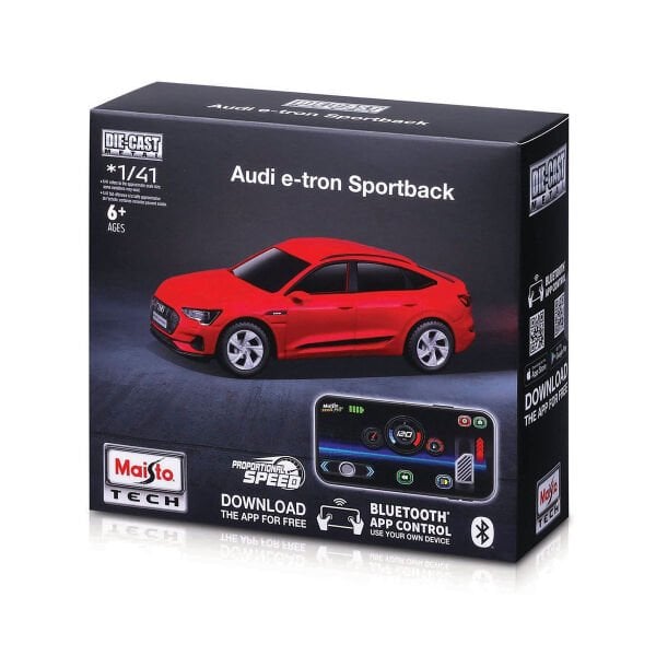 MAY 20048 Maisto 1:41 APP Control Kumandalı Metal Araba - Audi e-tron Sport