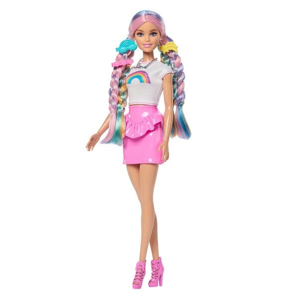 JJP07 Barbie Gökkuşağı Saçlar Sarı Saçlı Bebek