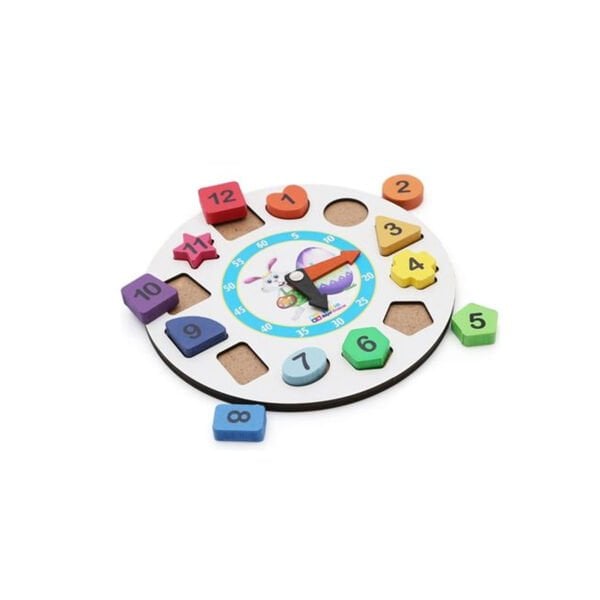 HMH-253 AHŞAP TAVŞAN GEOMETRİK BUL TAK RENKLİ SAAT