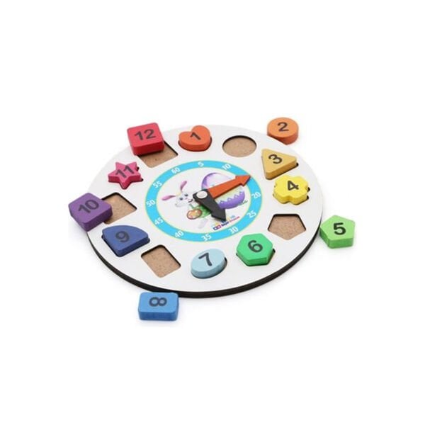 HMH-253 AHŞAP TAVŞAN GEOMETRİK BUL TAK RENKLİ SAAT