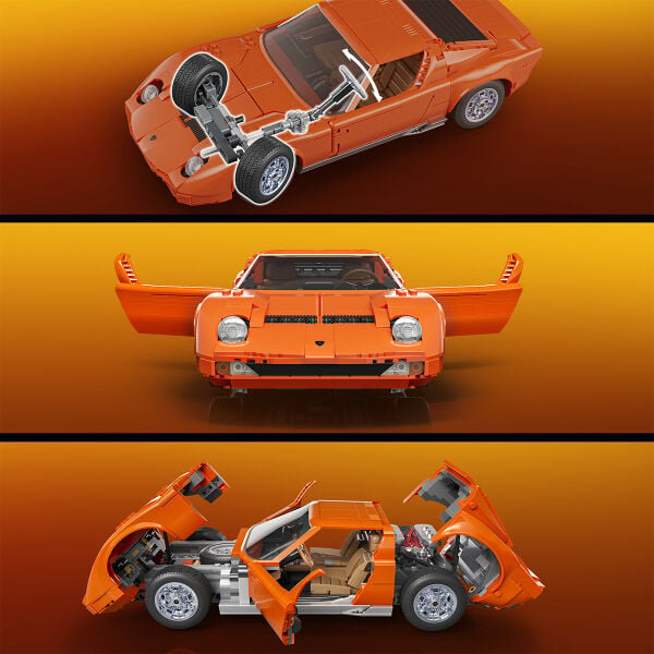 JHF61 Mattel Brick Shop H.W. Premium 71 Lamborghini Miura P400 1523 parça +17yaş