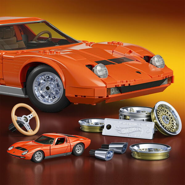 JHF61 Mattel Brick Shop H.W. Premium 71 Lamborghini Miura P400 1523 parça +17yaş