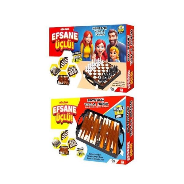 23148 ÇANTALI 3LÜ SET SATRANÇ TAVLA DAMA