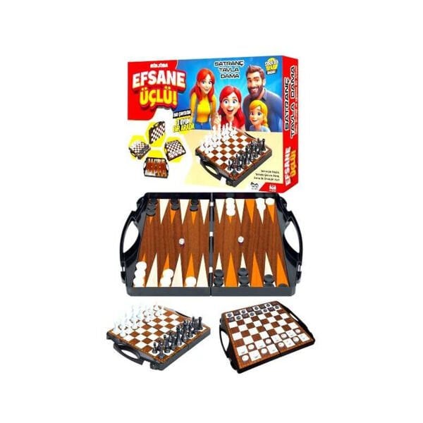 23148 ÇANTALI 3LÜ SET SATRANÇ TAVLA DAMA