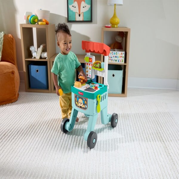 JLM95 Fisher-Price Eğlen ve Öğren 4ü 1 Arada Alışveriş Sepeti Yürüteç