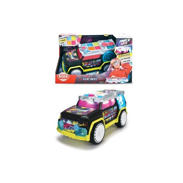 203767001 ''Dickie Beat Hero

freewheel, light, sound, music, 3 modes: free play-