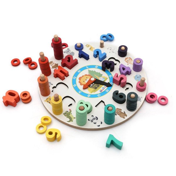 HMH-239 Ahşap Geometrik Logaritmik Saat -Hamaha