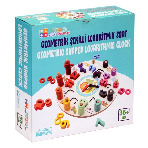 HMH-239 Ahşap Geometrik Logaritmik Saat -Hamaha