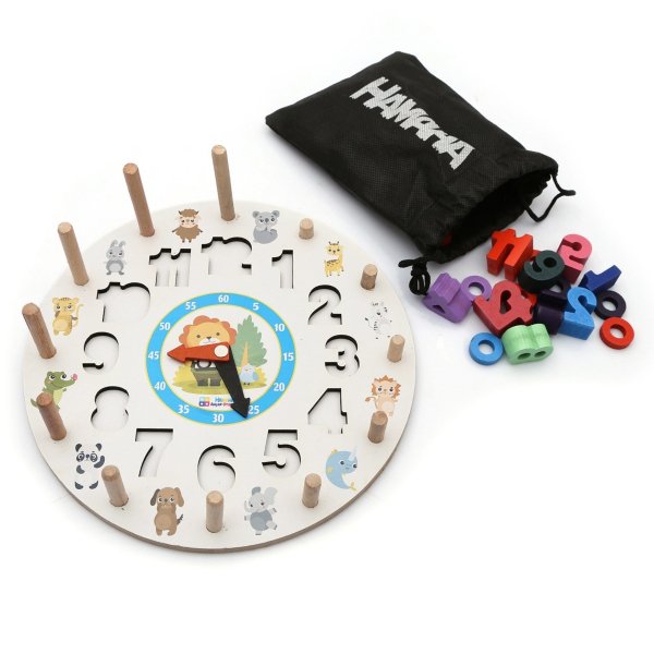 HMH-239 Ahşap Geometrik Logaritmik Saat -Hamaha