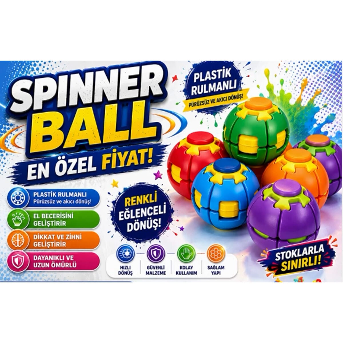 8793 İTHAL KUTULU DİSPLAYLI 1 KALİTE SPİN BALL RULMANLI LASTİKSİZ 30+SN DÖNÜŞ(Belirtilen fiyat, tekli satış için adet fiyatıdır.)