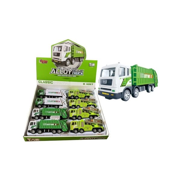 YH-711-57A SÜRTMELİ METAL 1:50 ÇÖP KAMYONU