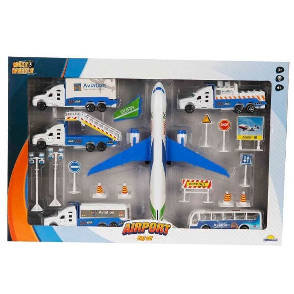 1012381 SUN YFN MXX OYUN SET HAVAALANI UÇAKLI SES IŞIKLI BYK MV