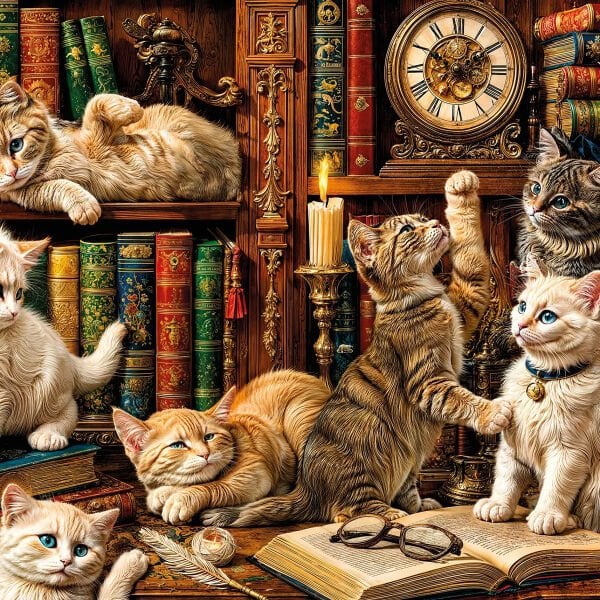20090 PUZZLE 500 CATS İN THE LİBRARY