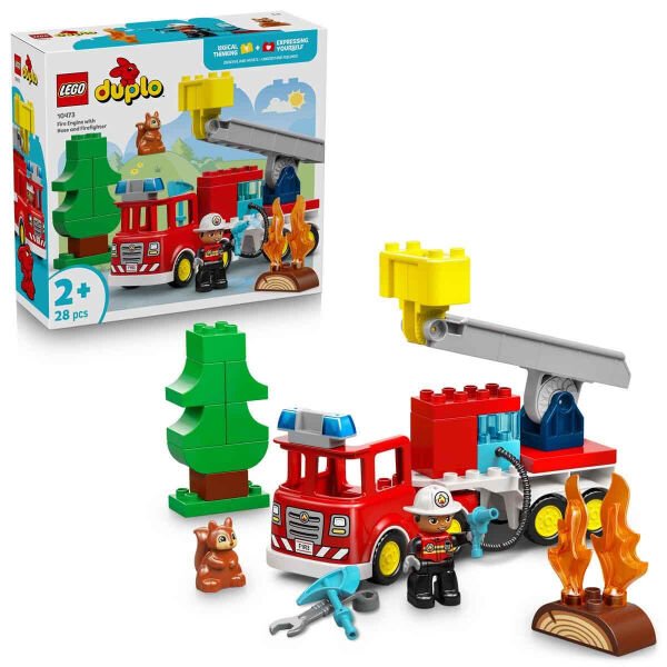 10473 Lego Duplo Hortumlu İtfaiye Aracı ve İtfaiyeci 28 parça +2 yaş