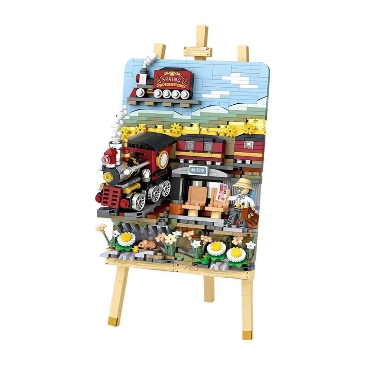 LZ-1296 LOZ TREN İSTASYONU AHŞAP BOYAMA 758 PARÇA BLOCK OYUNCAK
