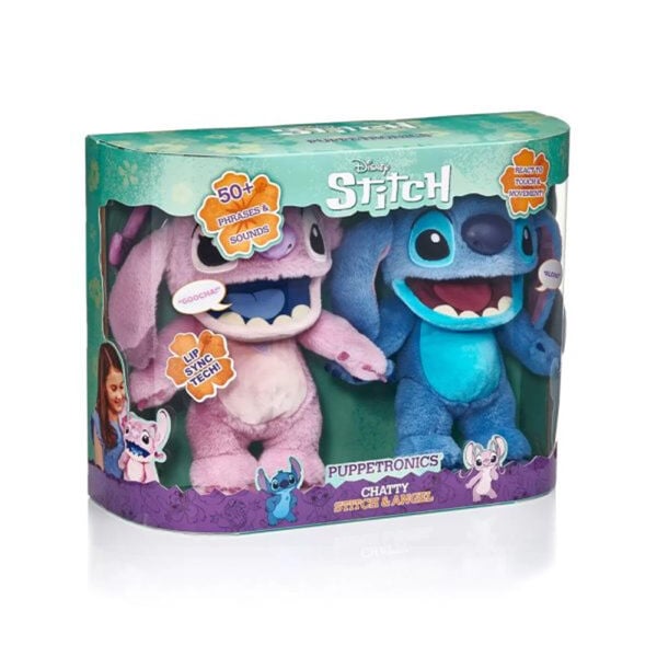 WS DIS-1029 Disney Stitch  Angel Elektronik Kukla 2 li Paket 30 cm