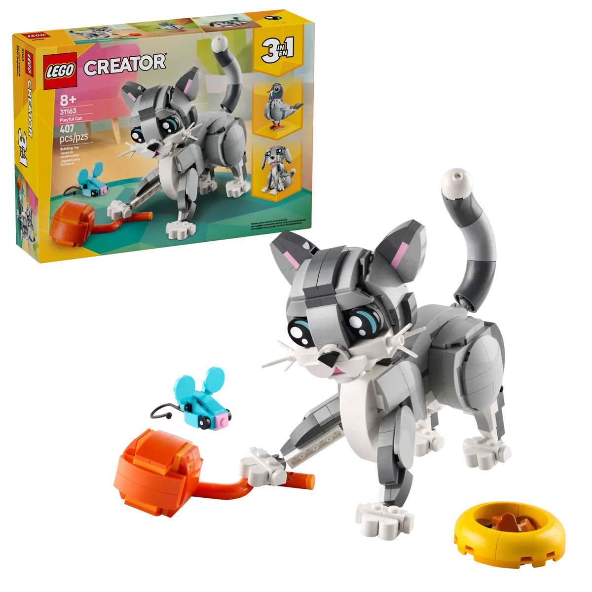 31163 Lego Creator 3in1 - Oyunbaz Kedi 407 parça +8 yaş