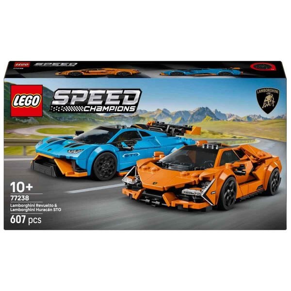 77238 Lego Speed Champ. Lamborghini Revuelto ve Huracán STO 607 parça +10 yaş
