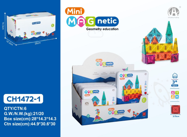 CH1472-1 3.75CM  Mini Magnetic Blok
Metal Kutu  24 PCS