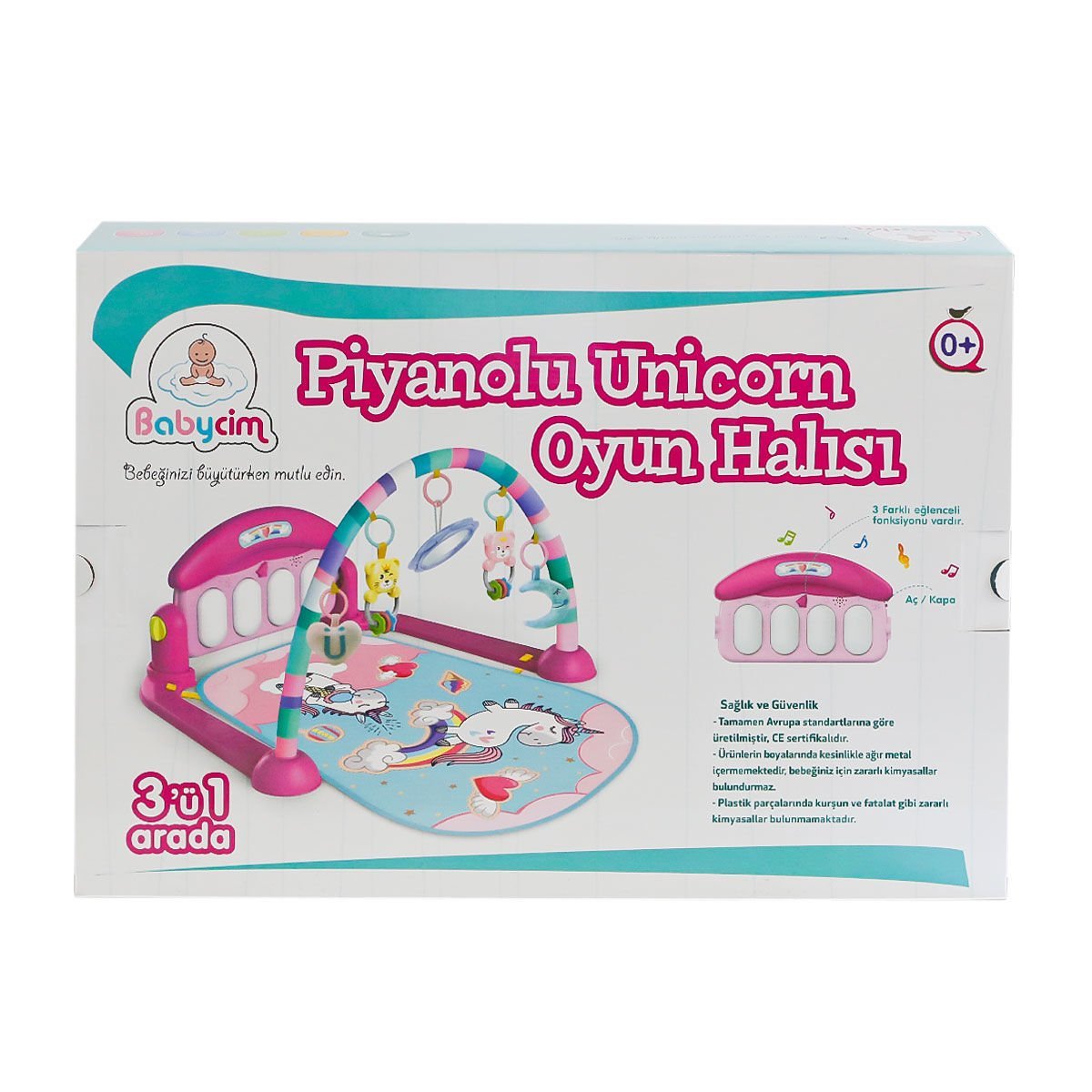 Babycim piyanolu unicorn oyun halısı