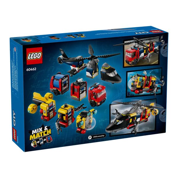 60462 Lego City Helikopter, İtfaiye Kamyonu ve Denizaltı 874 parça +7 yaş