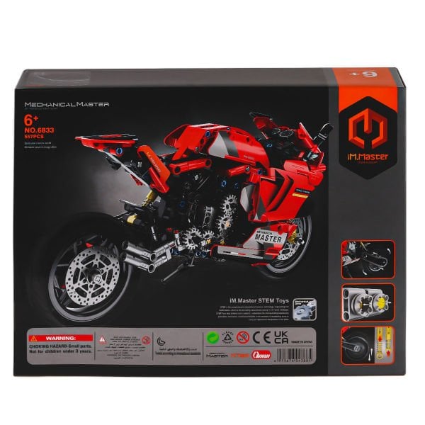 6833 IMM Mekanik Master Blokları Motosiklet Kırmızı 557 Parça
