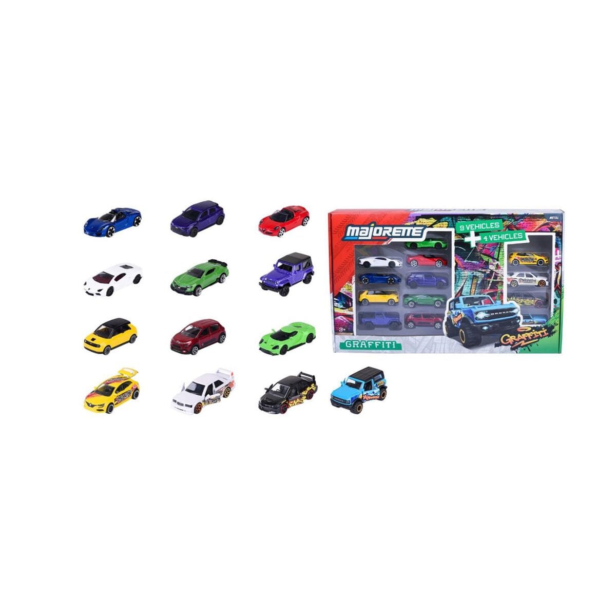 8504106000 Graffiti 9+4 Giftpack

free wheel die-cast 9 standard cars + 4 Lim