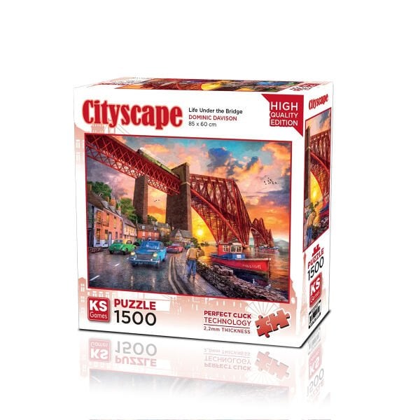 22039 PUZZLE 1500 FORTH BRİDGE AT SUNSET LİFE UNDER THE BRİDGE