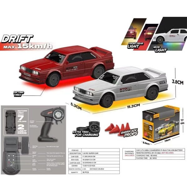 8503 RETRO BMW VE MERCEDES 15 KM HIZ VE DRİFT YAPABİLEN ARAÇ