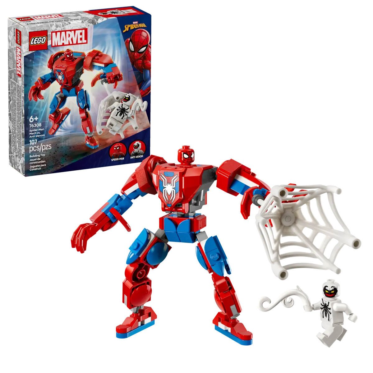 76308 Lego Marvel Örümcek Adam ve Anti Venom'a Karşı 107 parça +6 yaş