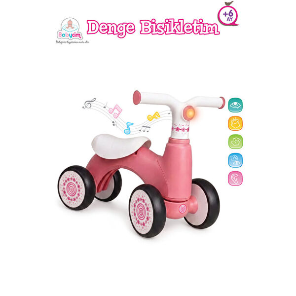 URT047-001 PEMBE BABYCİM DENGE BİSİKLETİ