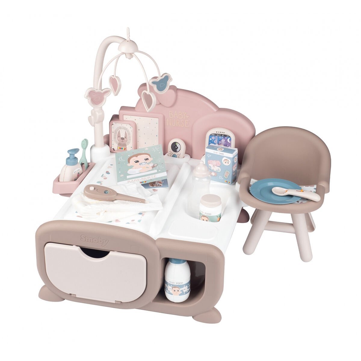 7600220379 Smoby Baby Nurse Nurserie Cocoon - 3'ü 1 Arada Bebek Oyun Seti +3 yaş