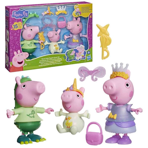 G2508 Peppa Pig 3lü Giydirme Seti - Three Little Piggies Dress-up