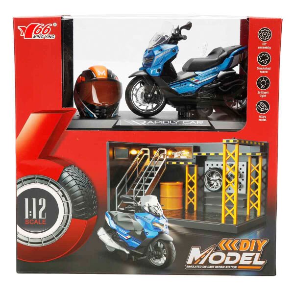 5834 SUN-MYG-MOTOSİKLET 1 14 BMW OFF-ROAD KASKLI FİGÜR PB 3R SES IŞIK