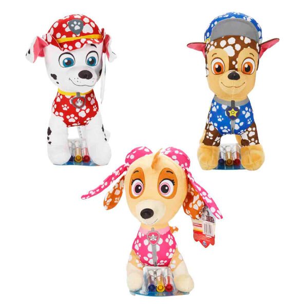 64446 SUN-HTI-SBR-FİGÜR PELUŞ PAW PATROL DOODLE PUPS BOYAMA KALEMLİ PAW 3A