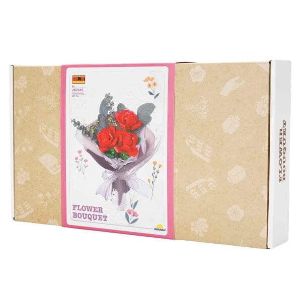 5757 SUN-RST-BLX-FLOWER SET GÜL BUKETİ 3LÜ KRMZ 285 PRÇ