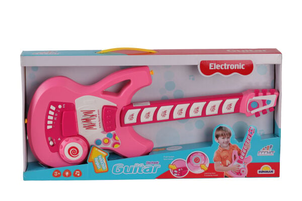 4933 SUN-YFN-ECH-GİTAR FONK TUŞLU ASKILI PEMBE SESLİ