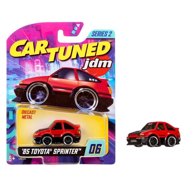 558958 CarTuned JDM 1985-87 Sprinter Trueno GT-Apex AE86 - Siyah Kırmızı Araba