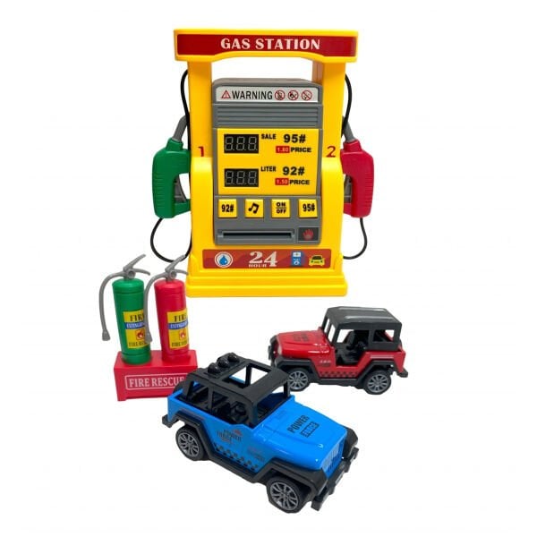 2192E-27 BENZİ İSTASYONU SİMÜLASYONU SESLİ IŞIKLI AKSESUARLI METAL ÇEK BIRAK ARA