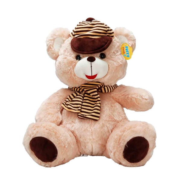 1001521 SUN-SABC-JNH-PFF-SK PELUŞ AYI OTURAN ŞAPKALI ATKILI 50CM 2R