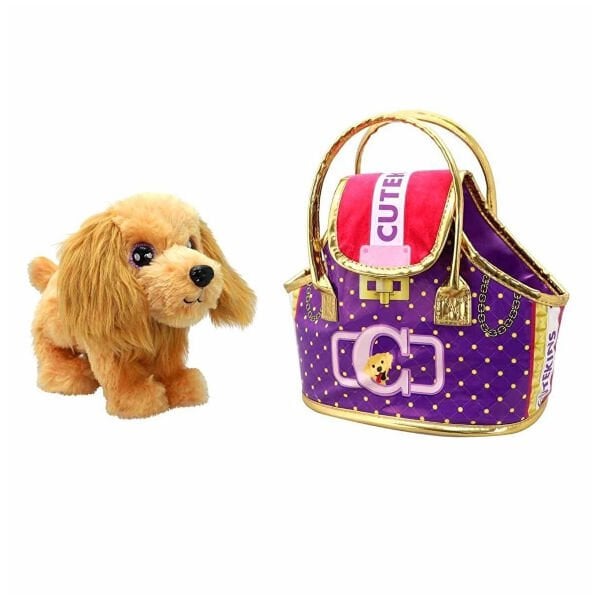 50585 Cutekins Taşıma Çantalı Peluş Köpek -Sunman