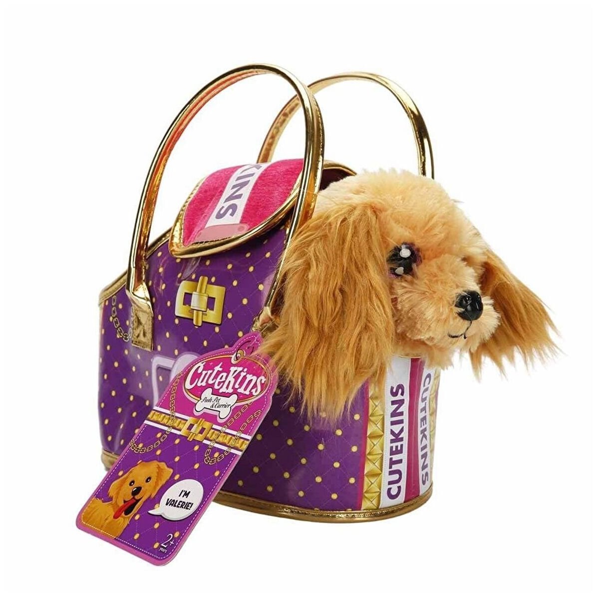 50585 Cutekins Taşıma Çantalı Peluş Köpek -Sunman