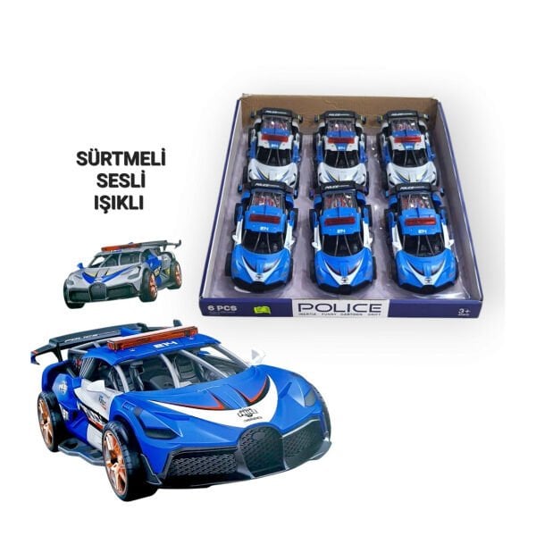 D500-23 POLİS ARABASI SESLİ IŞIKLI SÜRTMELİ(Belirtilen fiyat, tekli satış için adet fiyatıdır.)