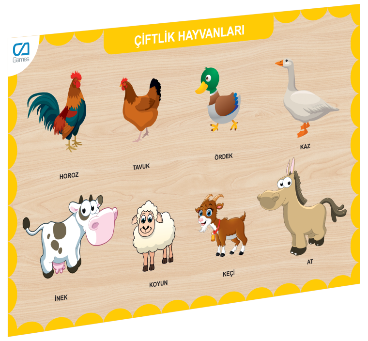 CAAHS-3211 CA GAMES AHŞAP ÇİFTLİK HAYVANLARI BUL-TAK